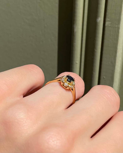 Bague Marguerite Saphir &amp; Diamants &quot;Laurence&quot; - Elliade Paris