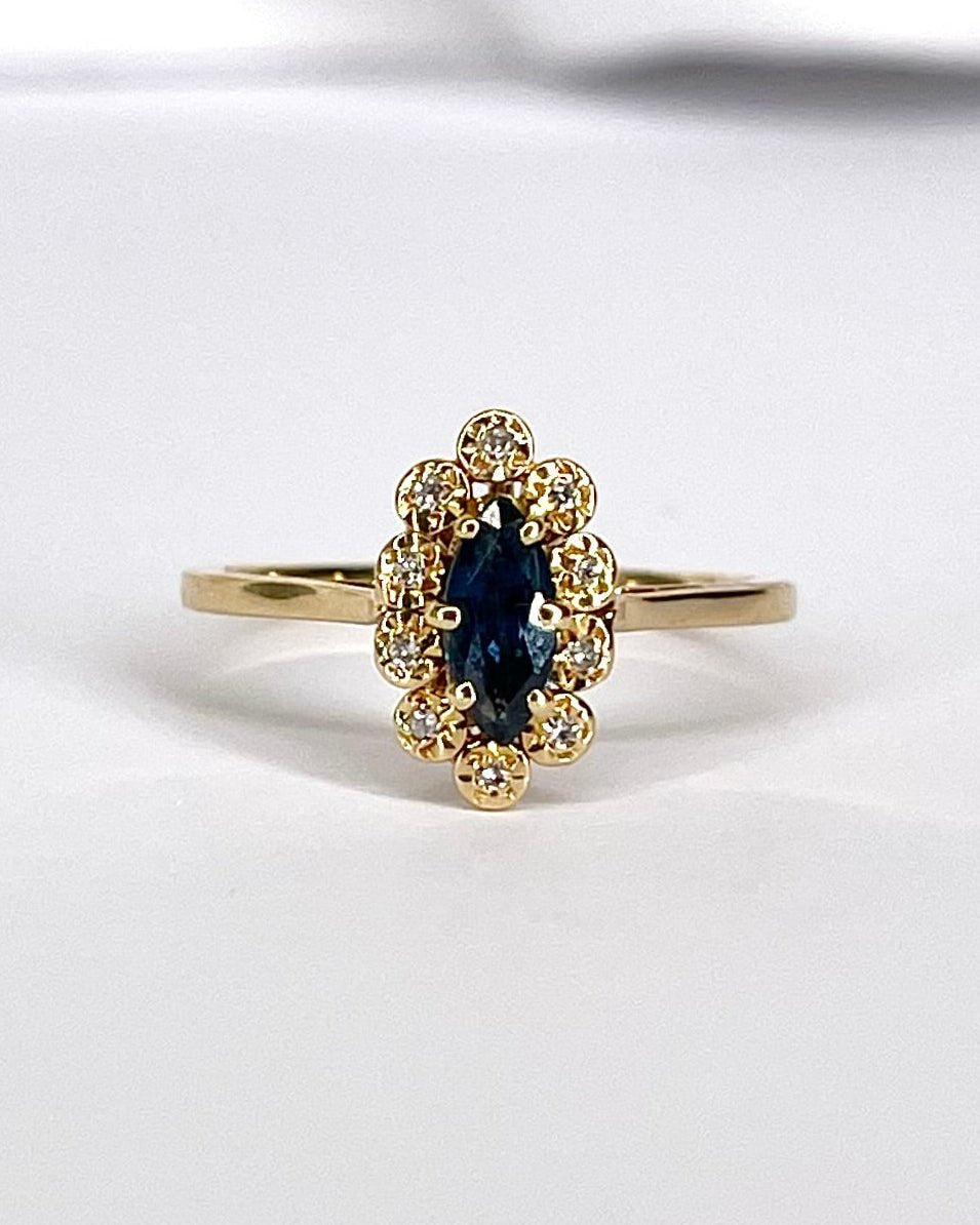 Bague Marguerite Saphir &amp; Diamants "Malonna" - Elliade Paris
