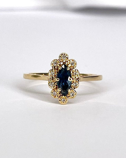 Bague Marguerite Saphir &amp; Diamants "Malonna" - Elliade Paris
