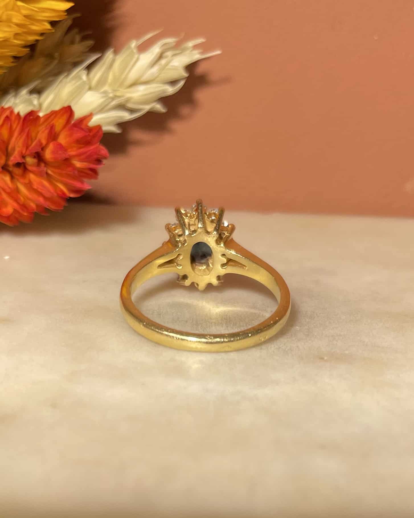 Bague Marguerite Saphir &amp; Diamants "Mathis" - Elliade Paris