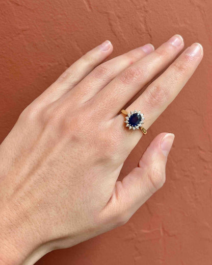 Bague Marguerite Saphir &amp; Diamants &quot;Melodia&quot; - Elliade Paris