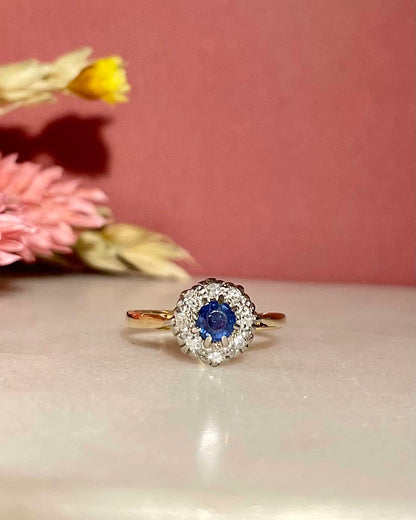 Bague Marguerite Saphir &amp; Diamants &quot;Meyssa&quot; - Elliade Paris