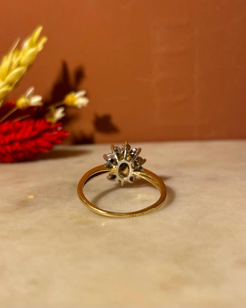 Bague Marguerite Saphir &amp; Diamants "Micah" - Elliade Paris