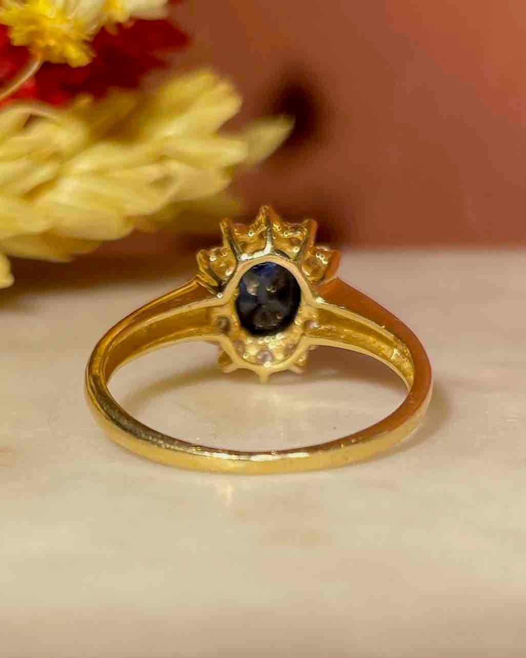 Bague Marguerite Saphir &amp; Diamants "Mikayla" - Elliade Paris