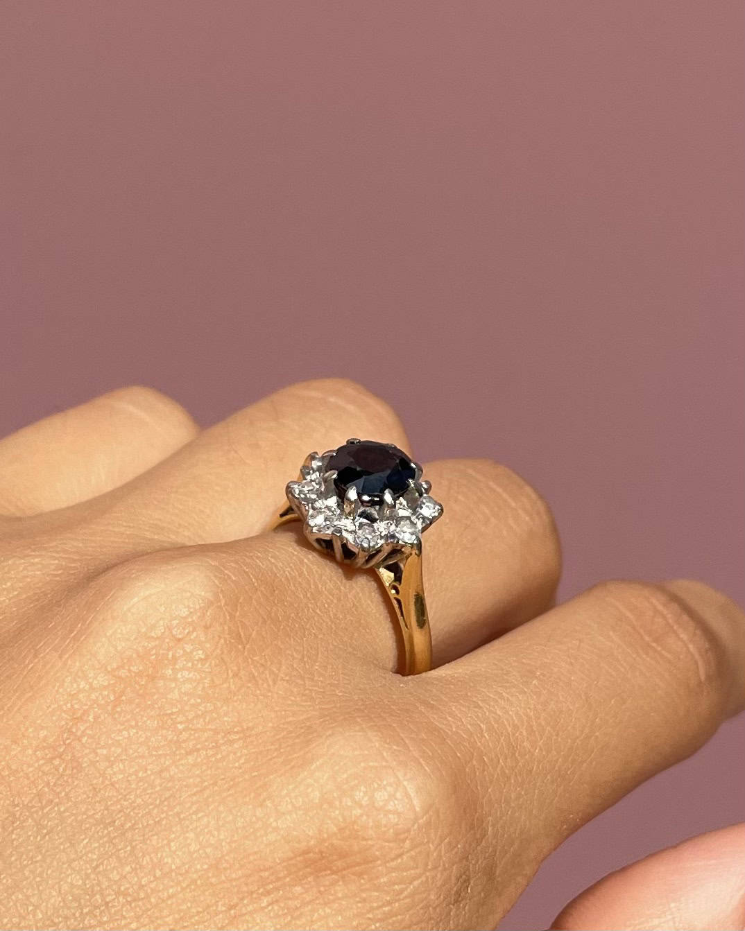 Bague Marguerite Saphir &amp; Diamants "Mina" - Elliade Paris