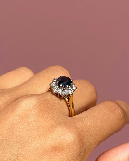 Bague Marguerite Saphir &amp; Diamants &quot;Mina&quot; - Elliade Paris