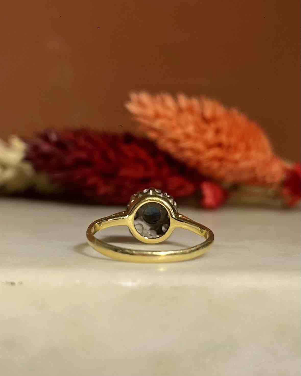 Bague Marguerite Saphir &amp; Diamants "Moana" - Elliade Paris