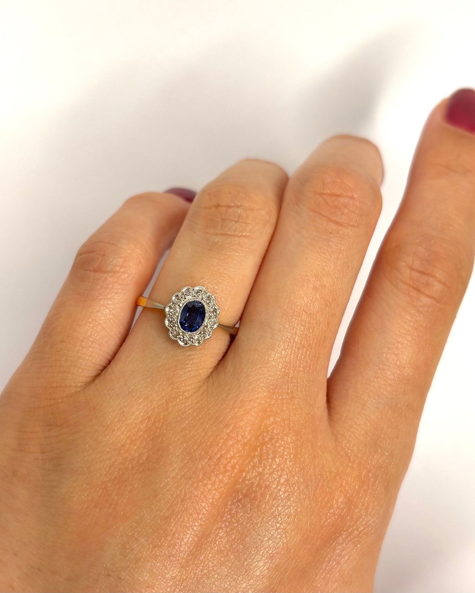 Bague Marguerite Saphir &amp; Diamants "Mona" - Elliade Paris