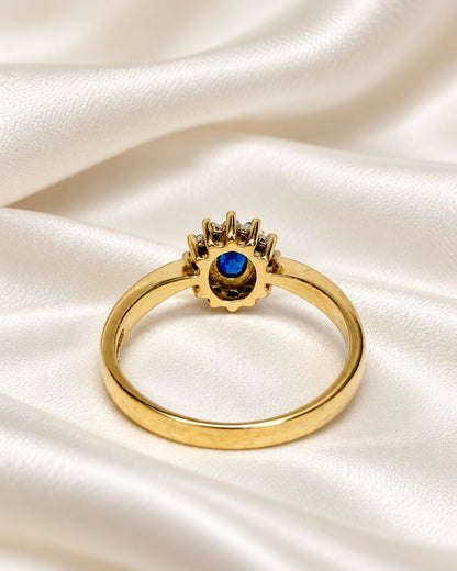 Bague Marguerite Saphir &amp; Diamants "Nina" - Elliade Paris
