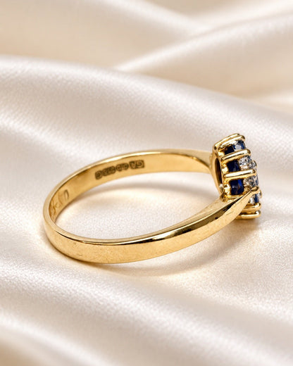 Bague Marguerite Saphir &amp; Diamants "Nina" - Elliade Paris