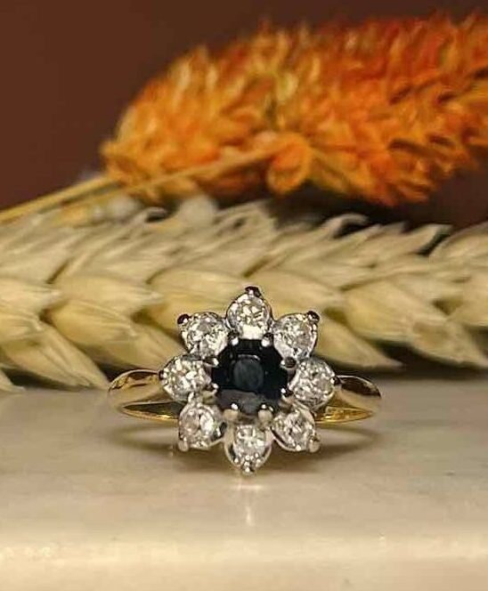 Bague Marguerite Saphir &amp; Diamants "Olly" - Elliade Paris