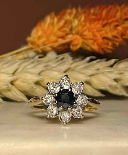 Bague Marguerite Saphir &amp; Diamants &quot;Olly&quot; - Elliade Paris