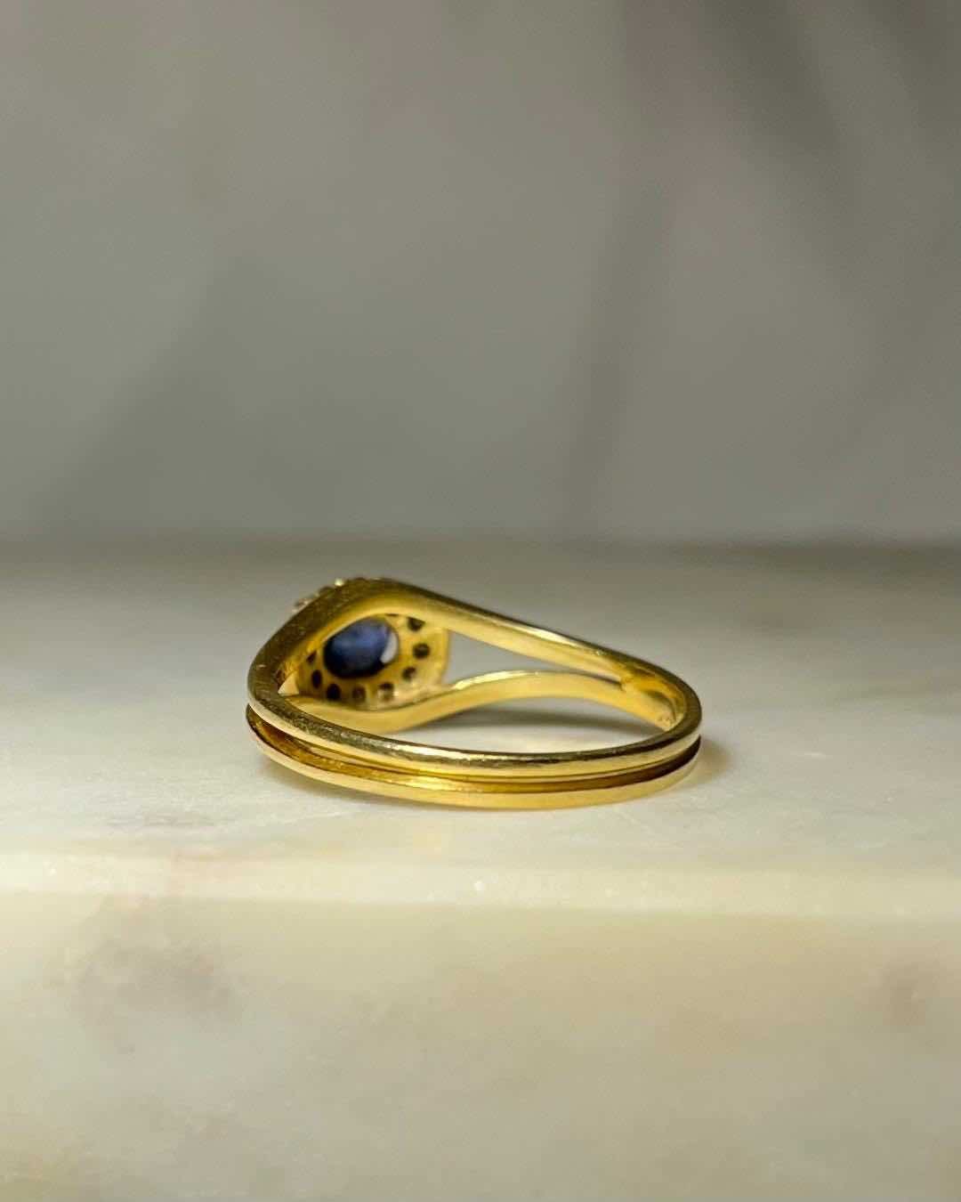 Bague Marguerite Saphir &amp; Diamants "Oxana" - Elliade Paris