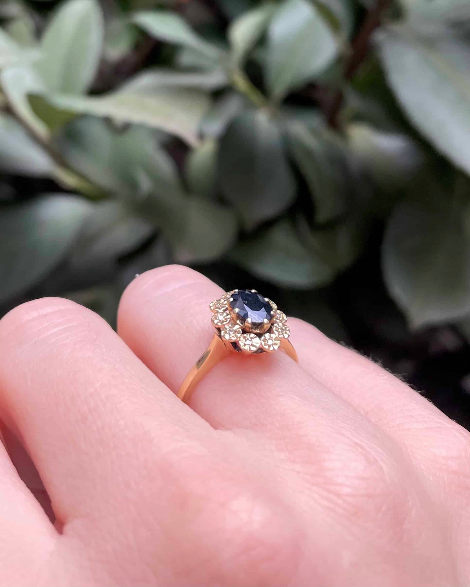 Bague Marguerite Saphir 1 Carat &amp; Diamants &quot;Jaqueline&quot;