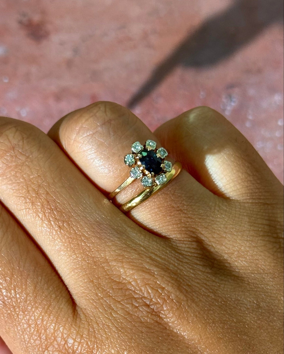 Bague Marguerite Saphir &amp; Diamants "Pierette" - Elliade Paris
