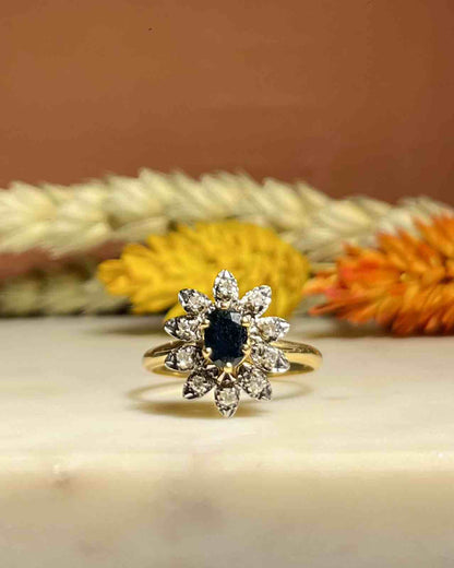 Bague Marguerite Saphir &amp; Diamants &quot;Prescillia&quot; - Elliade Paris