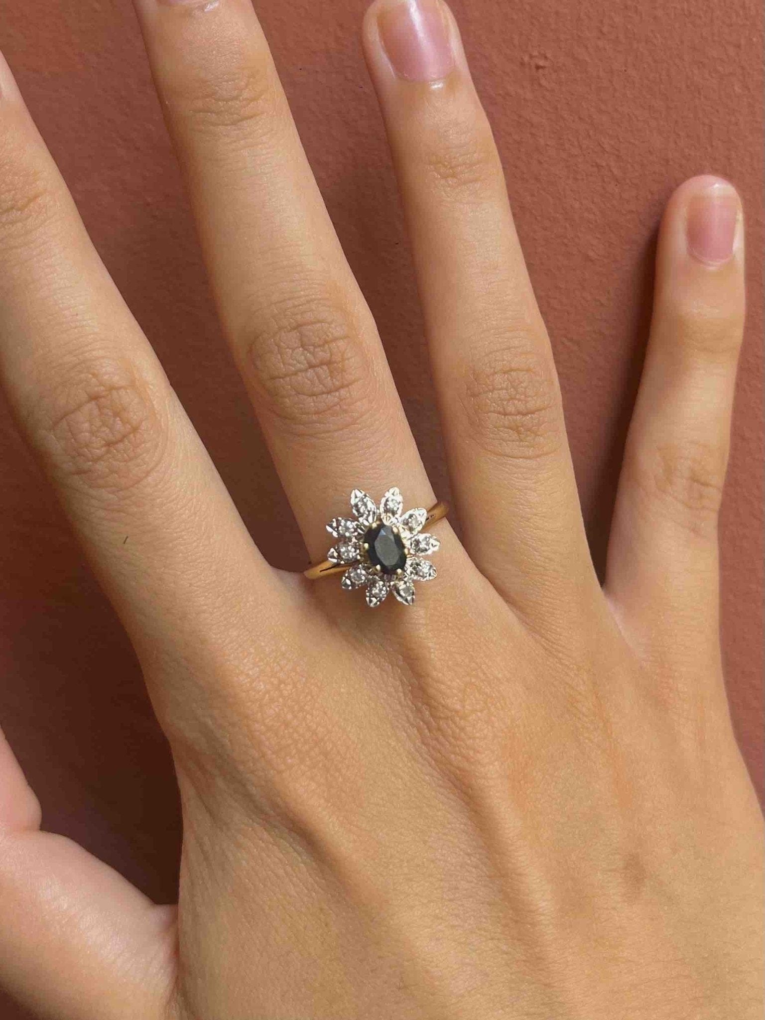 Bague Marguerite Saphir &amp; Diamants "Prescillia" - Elliade Paris