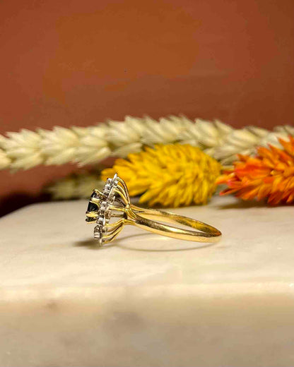 Bague Marguerite Saphir &amp; Diamants &quot;Prescillia&quot; - Elliade Paris