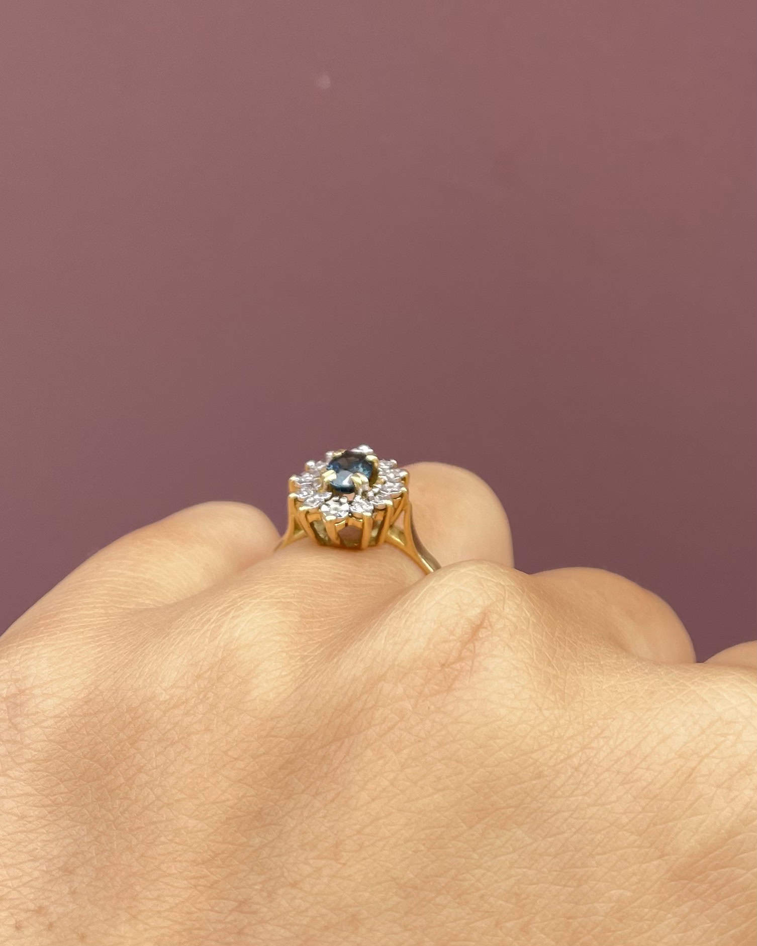Bague Marguerite Saphir &amp; Diamants "Serenity" - Elliade Paris