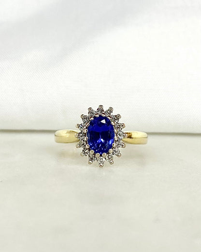 Bague Marguerite Saphir &amp; Diamants &quot;Sonia&quot; - Elliade Paris
