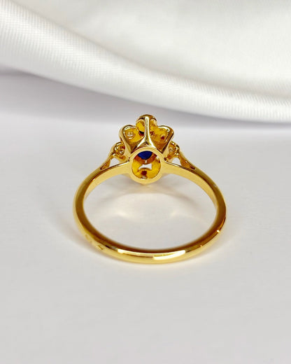 Bague Marguerite Saphir &amp; Diamants "Soumia" - Elliade Paris