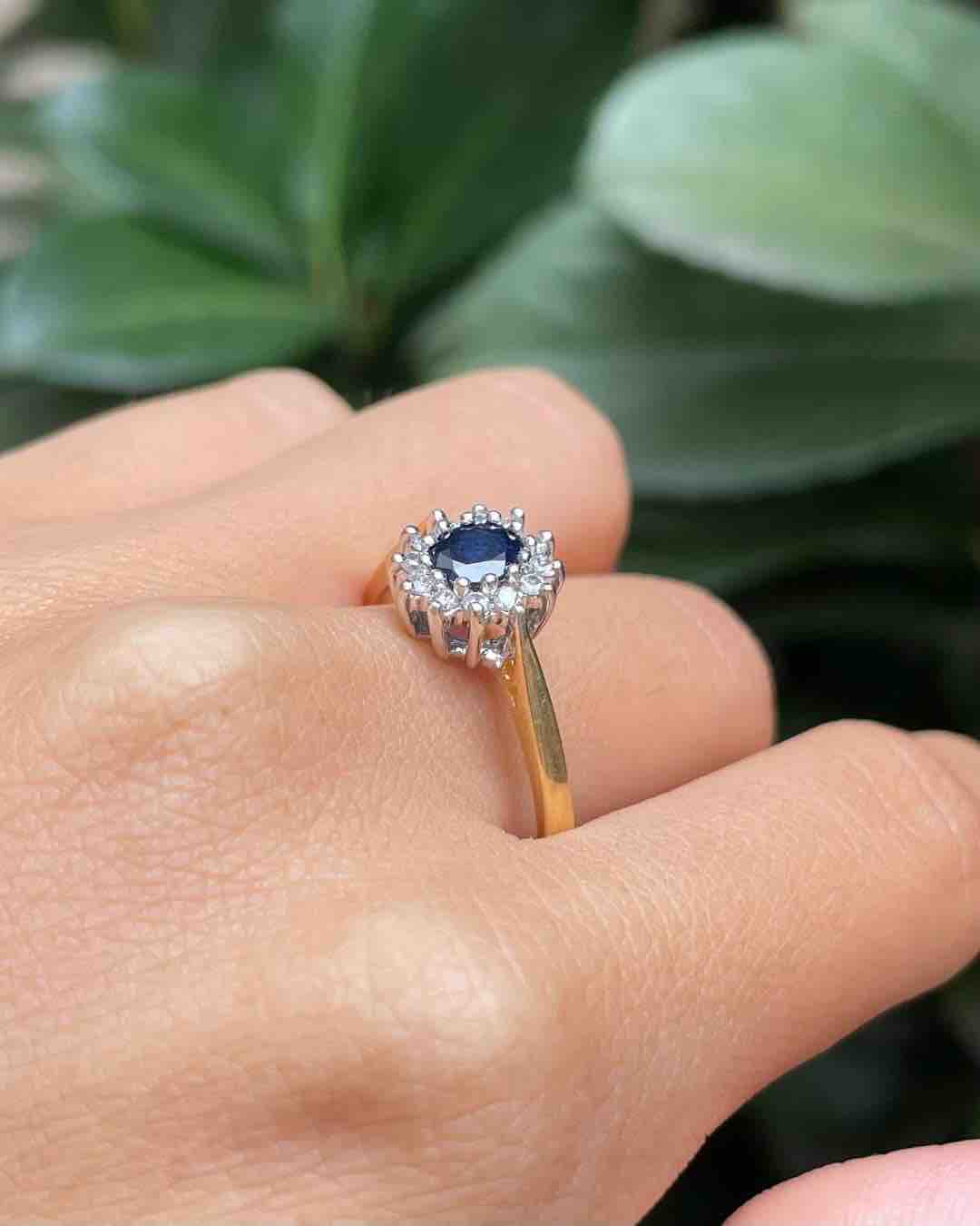 Bague Marguerite Saphir &amp; Diamants "Suzie" - Elliade Paris