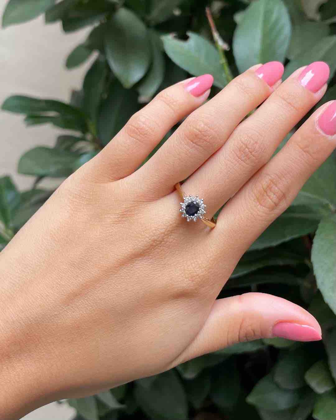Bague Marguerite Saphir &amp; Diamants "Suzie" - Elliade Paris