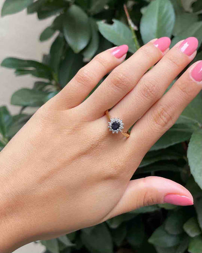 Bague Marguerite Saphir &amp; Diamants &quot;Suzie&quot; - Elliade Paris