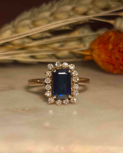 Bague Marguerite Saphir 1.10 carat &amp; Diamants &quot;Mandy&quot;