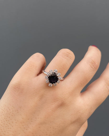 Bague Marguerite Saphir 2 Carats &amp; Diamants &quot;Vivo&quot;