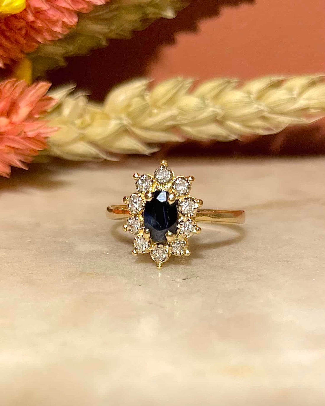 Bague Marguerite Saphir &amp; Diamants &quot;Daniella&quot;