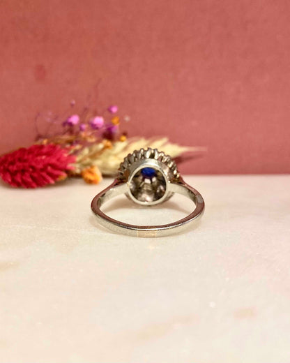 Bague Marguerite Saphir &amp; 7 Diamants 0.90 carat &quot;Micha&quot;