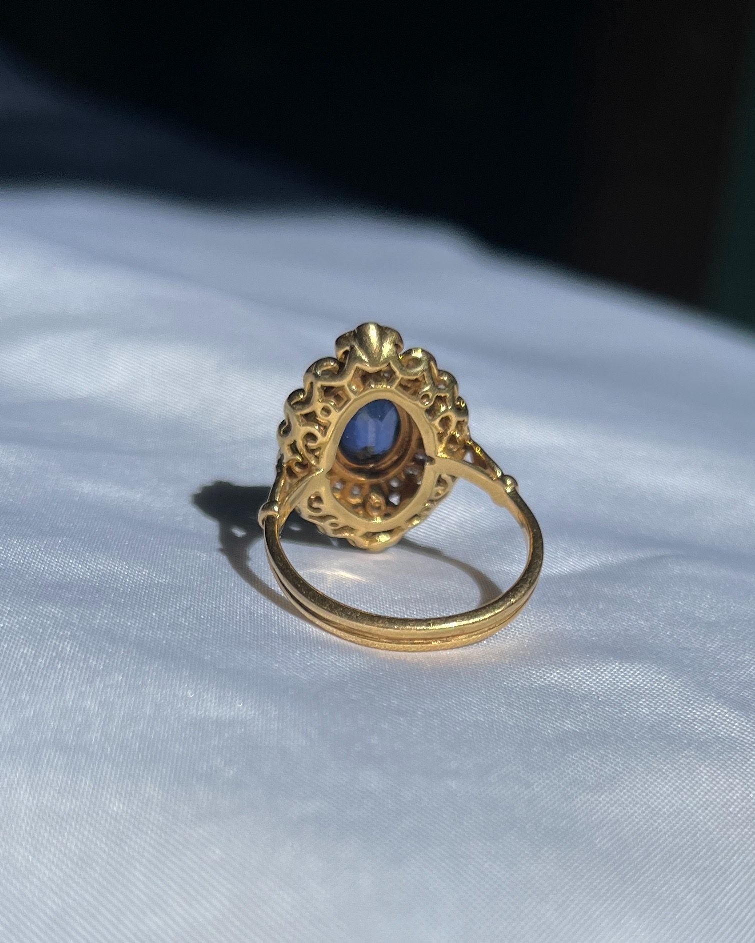 Bague Marguerite Saphir et Diamants "Lorraine" - Elliade Paris