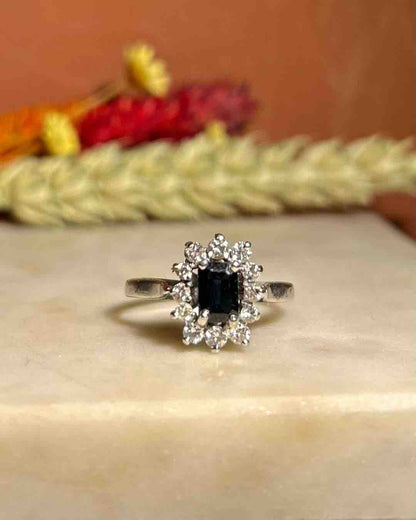Bague Marguerite Saphir &amp; Diamants &quot;Louna&quot;