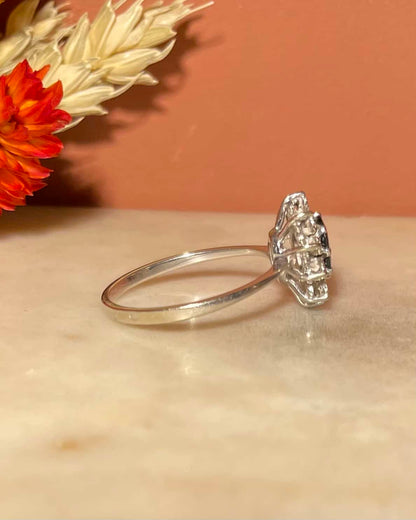 Sapphire &amp;amp; Diamond Daisy Ring &quot;Iris&quot; 