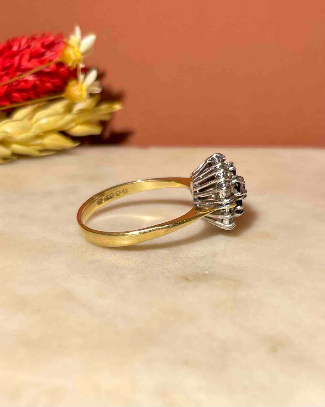 &quot;Giovy&quot; Daisy Sapphire &amp;amp; Diamond Ring 