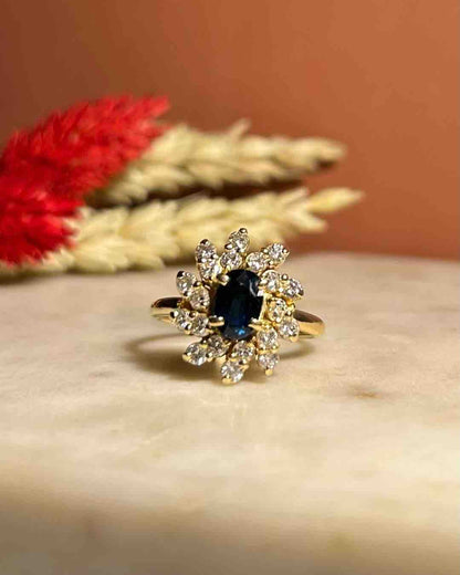 Bague Marguerite Saphir &amp; Diamants &quot;Blanche&quot;