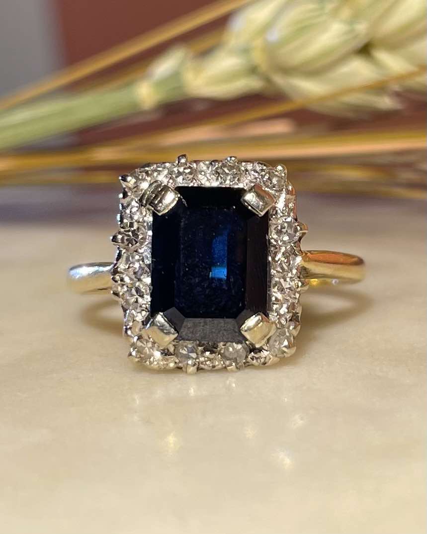 Bague Marguerite Saphir &amp; Diamants &quot;Marlène&quot;