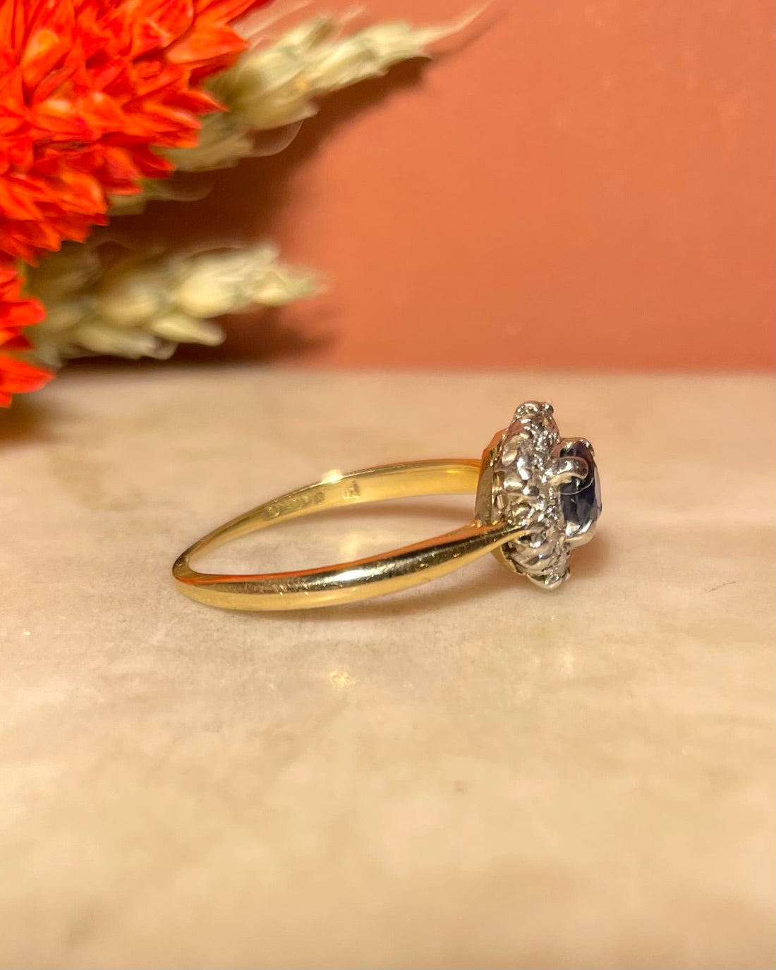 Marguerite Sapphire Ring 0.60 carat &amp;amp; Diamonds 0.30 carat &quot;Ghaya&quot;
