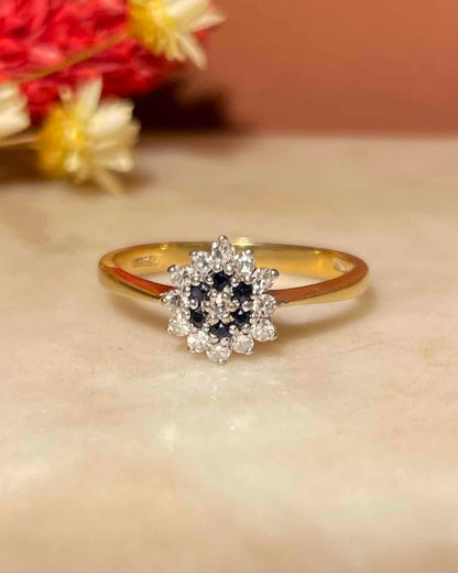 Bague Marguerite Saphirs &amp; Diamants &quot;Colyne&quot;