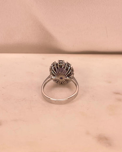 Bague Marguerite Saphir Étoilé 7.80 Carats &amp; 10 Diamants “Devona” - Elliade Paris