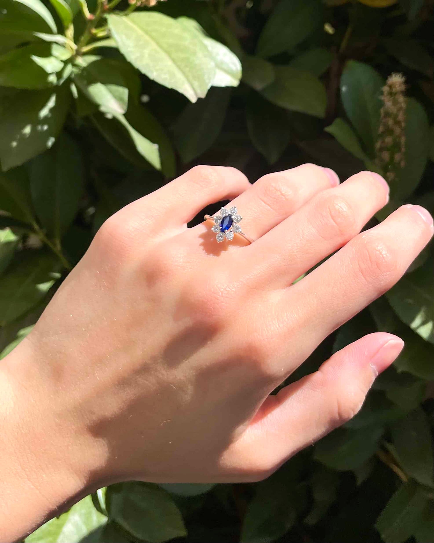 Bague Marguerite Saphir &amp; Diamants &quot;Luana&quot;