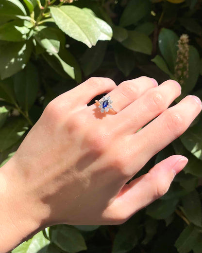 Bague Marguerite Saphir &amp; Diamants &quot;Luana&quot;