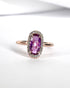 Bague Marguerite Saphir Groseille 1.15 carat & 24 Diamants "Zia" - Elliade Paris