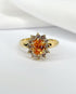 Bague Marguerite Saphir Orange 1.92 carat & 12 Diamants "Lisa" - Elliade Paris
