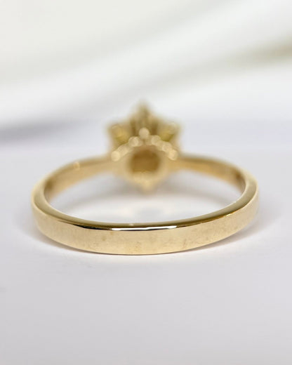 Bague Marguerite Saphir Orange &amp; Saphirs Jaunes "Emilie" - Elliade Paris