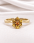 Bague Marguerite Saphir Orange & Saphirs Jaunes "Emilie" - Elliade Paris