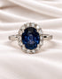Bague Marguerite Saphir Peacock de Ceylan 2.45 carats & Diamants 0.30 carat "Esther" - Elliade Paris
