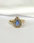 Bague Marguerite Saphir Poire 0.70 carat & Diamants "Paulina" - Elliade Paris