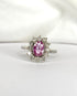 Bague Marguerite Saphir Rose 0.75 carat & 12 Diamants "Céliane" - Elliade Paris